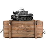 Taigen Sturmtiger, Version Grau in der Metall-Edition 1:16 mit BB-System, V3-Platine und Transportbox aus Holz