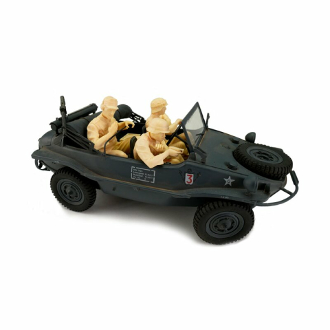 Crew for the VW swimming car (Schwimmwagen) in 1:16, figure kit (driver, shooter, radio operator) not painted