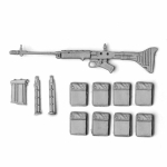 SOL - 1/ 16 Fusil dassaut allemand FG42, 2 pièces  