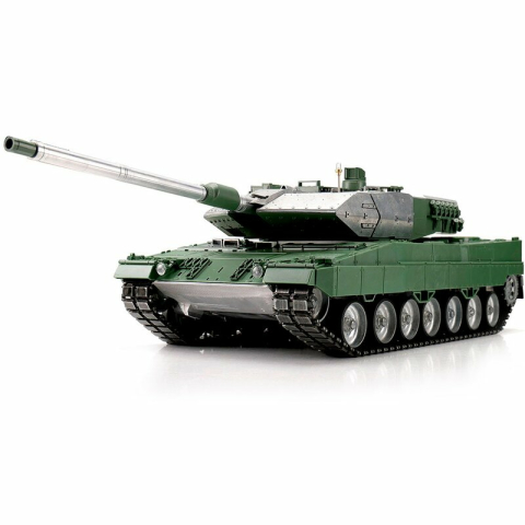 Metalledition V3 Leopard 2A6 BB 1:16 - 2.4 GHz mit Metallwanne/Turm + Metallketten + Antriebs-/Leiträder aus Metall + Metalllaufrollen + Stahlgetriebe