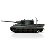 Jagdtiger, gris, edition métal 1:16 avec recul de canon et elevation via servo, flash xenon, systeme IR, platine V3 et caisse de transport en bois