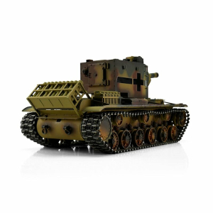 Taigen KV-2, Tarn Edition in der Metall-Edition 1:16 mit KWK Rauchsystem, IR-System, Rohrrückzug und Xenonblitz, V3 Platine und Transportbox aus Holz