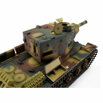 Taigen KV-2, Tarn Edition in der Metall-Edition 1:16 mit KWK Rauchsystem, IR-System, Rohrrückzug und Xenonblitz, V3 Platine und Transportbox aus Holz