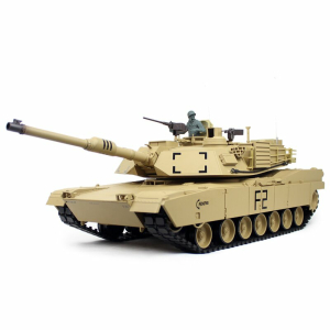 Heng Long US M1A2 Abrams 1:16 avec unité de tir BB/system IR, bras de suspension en métal/Transmission, platine V7, caisse en bois