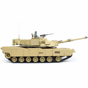 Heng Long US M1A2 Abrams 1:16 avec unité de tir BB/system IR, bras de suspension en métal/Transmission, platine V7, caisse en bois