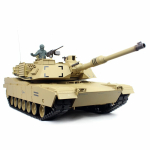 Heng Long US M1A2 Abrams 1:16 avec unité de tir BB/system IR, bras de suspension en métal/Transmission, platine V7, caisse en bois