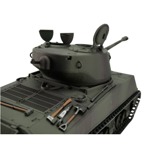 Taigen M4A3 Sherman (76mm), Version Tarn in der Metall-Edition 1:16 mit KWK Rauch, IR-System, Rohrrückzug und Xenonblitz, Platine V3 und Transportbox aus Holz