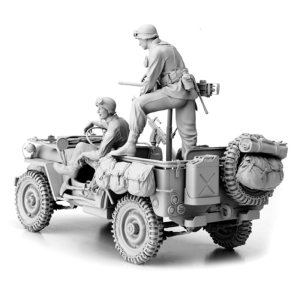 SOL - 1/16 U.S. Army 1/4t 4x4 Jeep mit Zubehör, Bausatz aus Resin