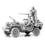 SOL - 1/16 U.S. Army 1/4t 4x4 Jeep mit Zubehör, Bausatz aus Resin