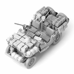 SOL - 1/16 Willys Jeep SAS II avec équipement, kit de résine 