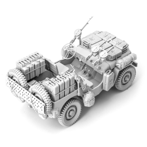 SOL - 1/16 Willys Jeep SAS avec un figurine et équipement, kit de résine 