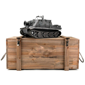 Taigen Sturmtiger mit KWK Rauchsystem, Metall-Edition 1:16 mit BB-System, V3-Platine und Transportbox aus Holz