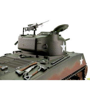 Taigen M4A3 Sherman (75mm) gun smoke unit, version green in metal edition 1:16 with gun recoil system, Xenon flash, IR battle unit, V3 board and transport wooden box
