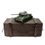 Taigen T-34/85 with gun smoking system, version green metal edition 1:16 with BB unit and transport wooden box