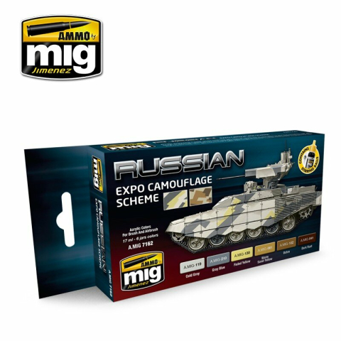 Kit de coleurs Russian expo camouflage, contient 102 ml