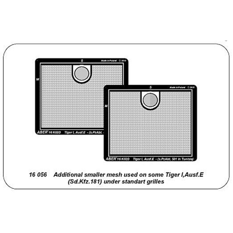 ABER - Tiger I, Ausf. E, small additional grille for under standard grille