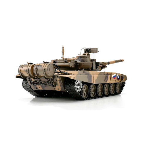 Char RC Russe T-90 1/16, V7.0 – Transmission Acier, Fumée, Son, BB Shot, 2,4 GHz, 650mm, Batterie 7,4V 1800mAh