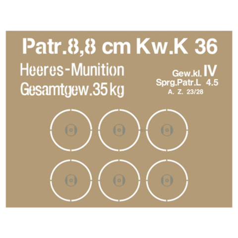 SOL - 1/16 German 8.8 KwK 36 L/56 HE with box, type 1 for the Tiger I, resin set 