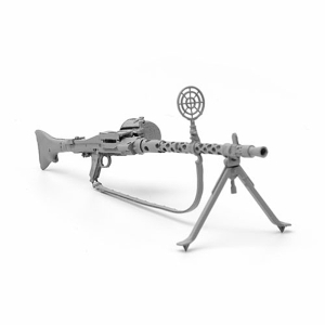 SOL - 1/16 Deutsches Maschinengewehr MG 34 mit Flugabwehrringvisier (Harzguss- und 3D-gedruckter Modellbausatz), Set aus Resin