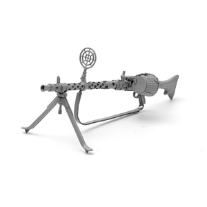 SOL - 1/16 Deutsches Maschinengewehr MG 34 mit Flugabwehrringvisier (Harzguss- und 3D-gedruckter Modellbausatz), Set aus Resin