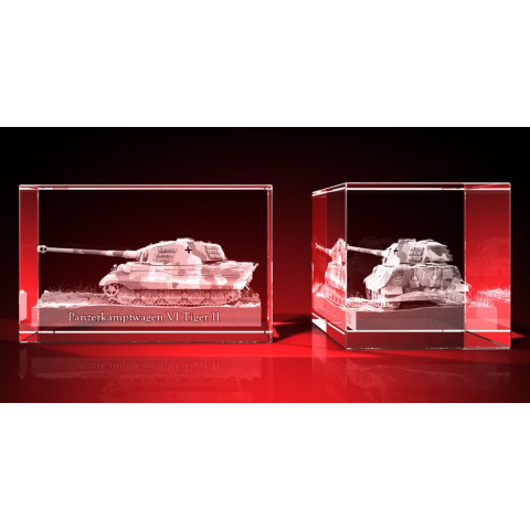 Königstiger - Quader aus Glas (80x50x50mm)