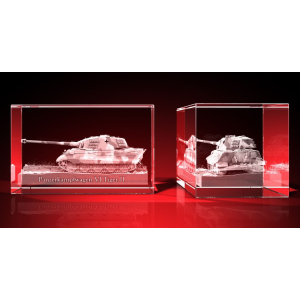 Königstiger - Quader aus Glas (80x50x50mm)