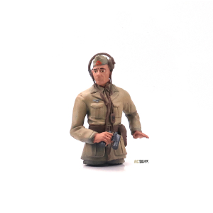 Figur 1/16 - Deutscher Panzerkommandant, Afrika, Halbfigur, montiert und handbemalt