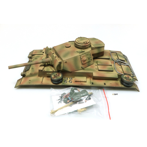 Panzer III - komplette Oberwanne mit Turm und Rohrrückzug