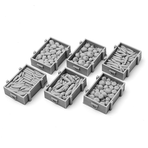 SOL - 1/16 German vegetable boxes, 6 pcs of resin