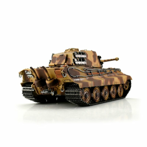 Taigen Königstiger, Version Tarn 44 in der Metall-Edition 1:16 mit KwK Rauchsystem, IR-System, Rohrrückzug und Xenonblitz, V3-Platine und Transportbox aus Holz