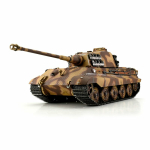 Taigen Königstiger, Version Tarn 44 in der Metall-Edition 1:16 mit KwK Rauchsystem, IR-System, Rohrrückzug und Xenonblitz, V3-Platine und Transportbox aus Holz