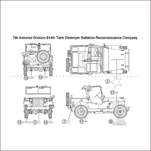 SOL - 1/16 Decals U.S. Army 1/4 Tonnen Patrouillenwagen 