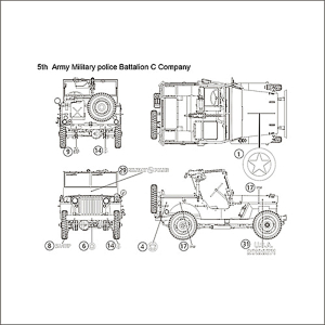 SOL - 1/16 Décalcomanie pour U.S. Army 1/4 ton Utility Truck 