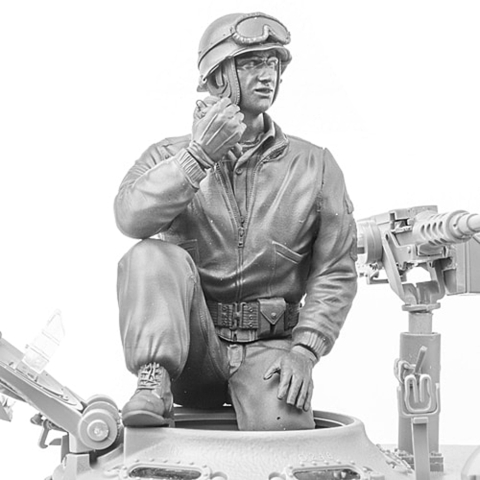 SOL - 1/16 U.S. Army Commandant de Sherman M4A3E8, kit en résine