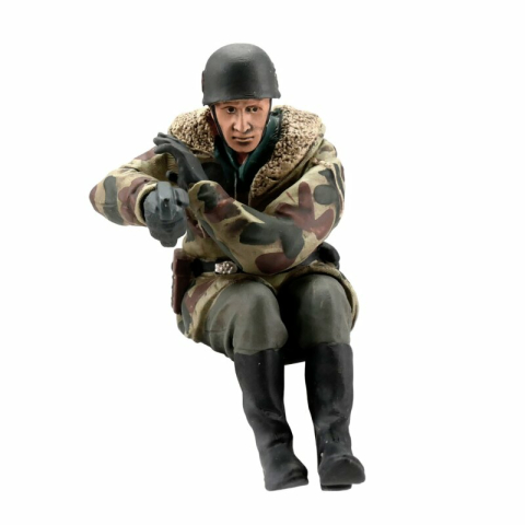 Crew for the VW swimming car (Schwimmwagen) in 1:16, gunner, painted Winter