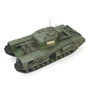 CHURCHILL MK.VII - PRO  in 1:16 mit Rohrrückzug / Blitzeinheitnheit / IR-System Scharze Metallketten