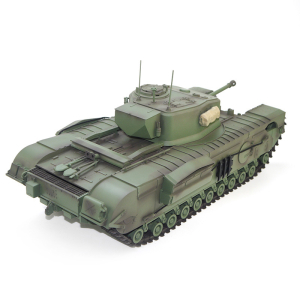 CHURCHILL MK.VII - PRO  in 1:16 mit Rohrrückzug / Blitzeinheitnheit / IR-System Scharze Metallketten