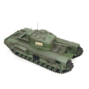 CHURCHILL MK.VII - PRO  in 1:16 mit Rohrrückzug / Blitzeinheitnheit / IR-System Scharze Metallketten