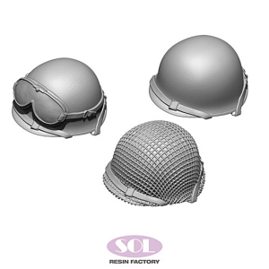 SOL - 1/16 German helmet (set B), set of 6 made of resin