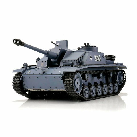 Heng Long StuG III, Version grau in 1:16 mit BB-IR Einheit,  V7 Platine  und Stahlgetriebe