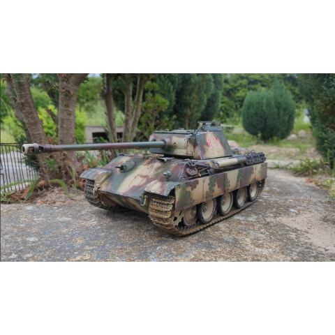Panther G - "Régiment 1 Hermann Göring" V3 edition métal + chassis métal + tourelle métal + system de recul Taigen (system à servos) + roues métal etc.