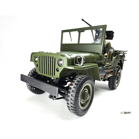 US Willys MB Jeep 1/16 RTR - All-metal model with 2.4 GHz remote
