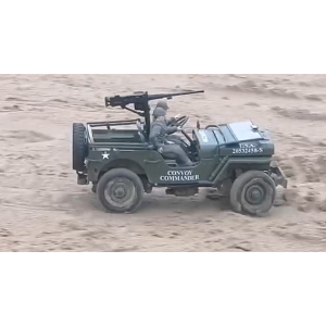 US Willys MB Jeep 1/16 RTR - Vollmetallmodell mit 2.4 GHz Fernsteuerung, Figur und Zubehör