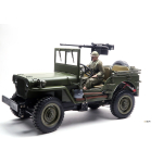 US Willys MB Jeep 1/16 RTR - Vollmetallmodell mit 2.4 GHz Fernsteuerung, Figur und Zubehör