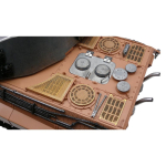 Taigen Königstiger, unlackiert in der Metall-Edition 1:16 mit IR/Rohrrückzug / Kanonenrauch, Xenonblitz und Platine V3