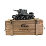 Taigen KV-2, Black edition, metal edition 1:16 with gun recoil system / Gun smoke unit, Xenon flash, IR battle unit, V3 board and transport wooden box