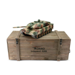 Metalledition V3 LEOPARD 2A6 IR/Rohrrückzug 1:16 - 2.4 GHz mit KWK Rauchmodul Metallwanne/Turm + Metallketten + Antriebs-/Leiträder aus Metall + Metalllaufrollen + Stahlgetriebe