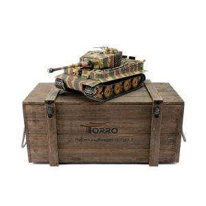Taigen Tiger I, Airbrush Metall-Edition in 1:16 mit KwK Rauchsystem, BB,  V3-Platine und Holztransportkiste