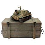 Taigen Sturmtiger, Version Tarn in der Metall-Edition 1:16 mit BB-Einheit , KWK Rauchmodul und Transportbox aus Holz